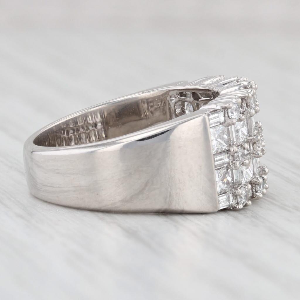 2.36ctw Diamond Cocktail Ring 14k White Gold Size 7 For Sale 1