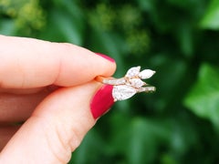 2.37 Carat Diamond and 18k Yellow Gold French Crossover Ring