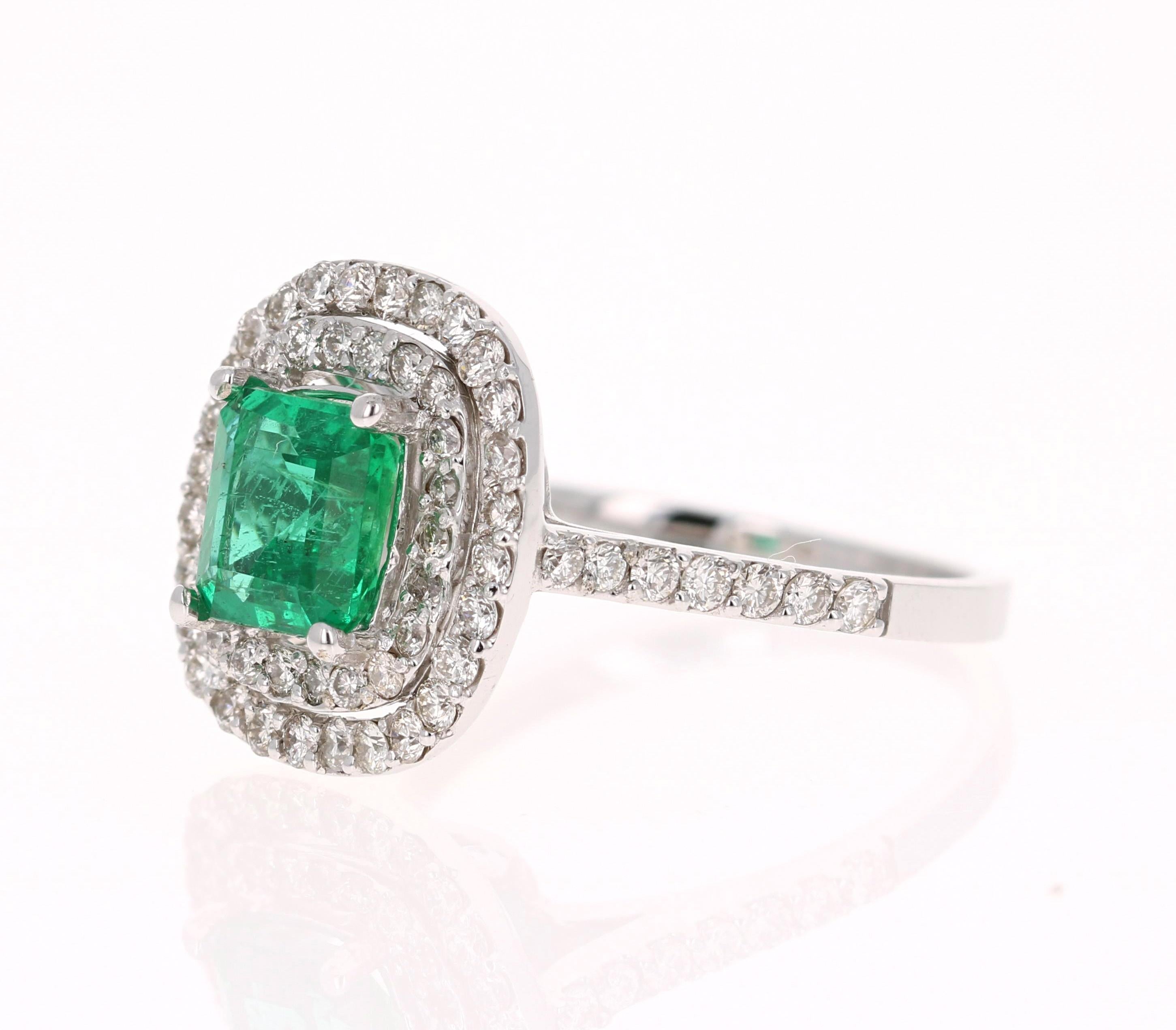 Modern 2.37 Carat Emerald Diamond 18 Karat White Gold Engagement GIA Certified Ring