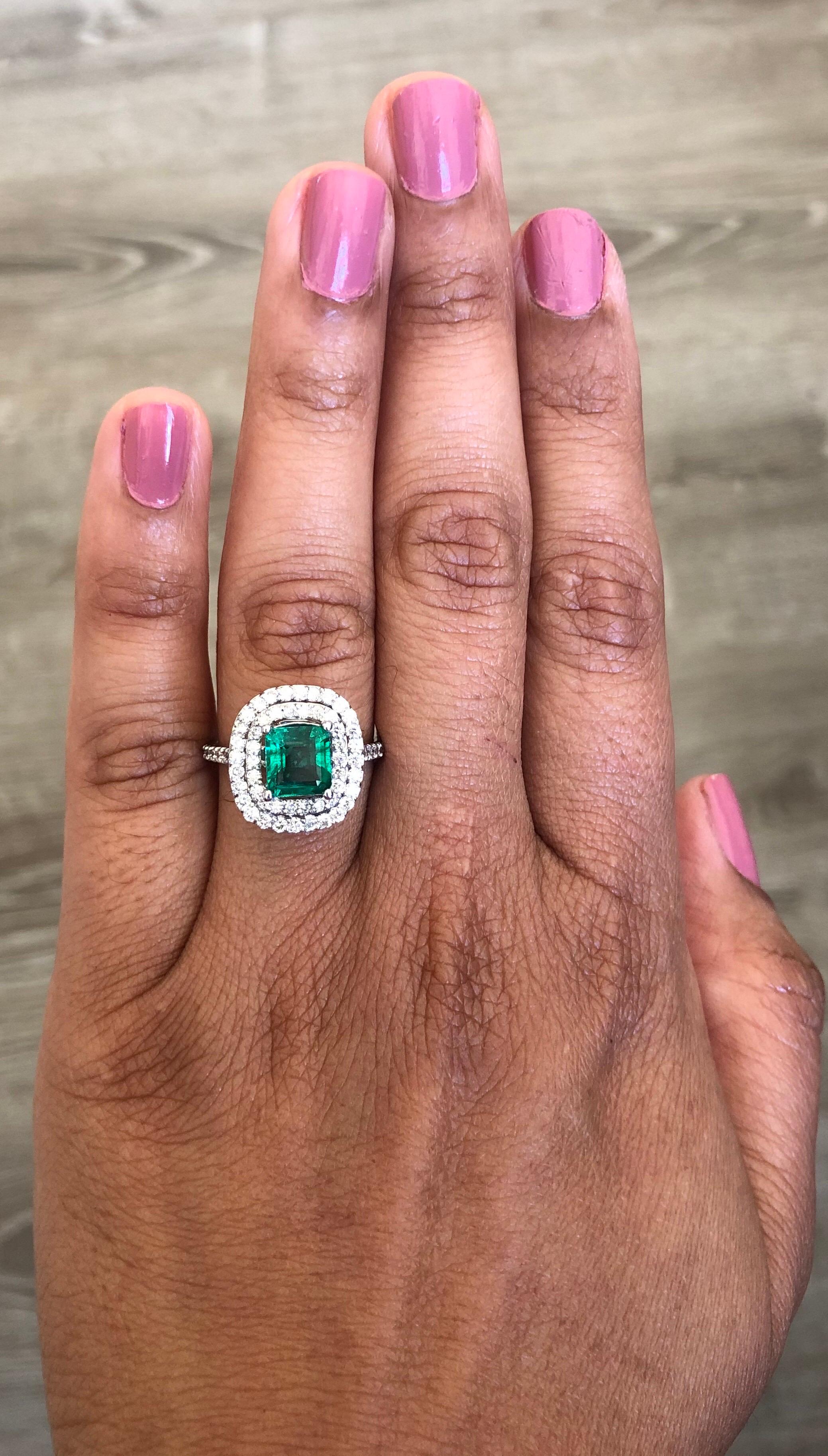 2.37 Carat Emerald Diamond 18 Karat White Gold Engagement GIA Certified Ring In New Condition In Los Angeles, CA