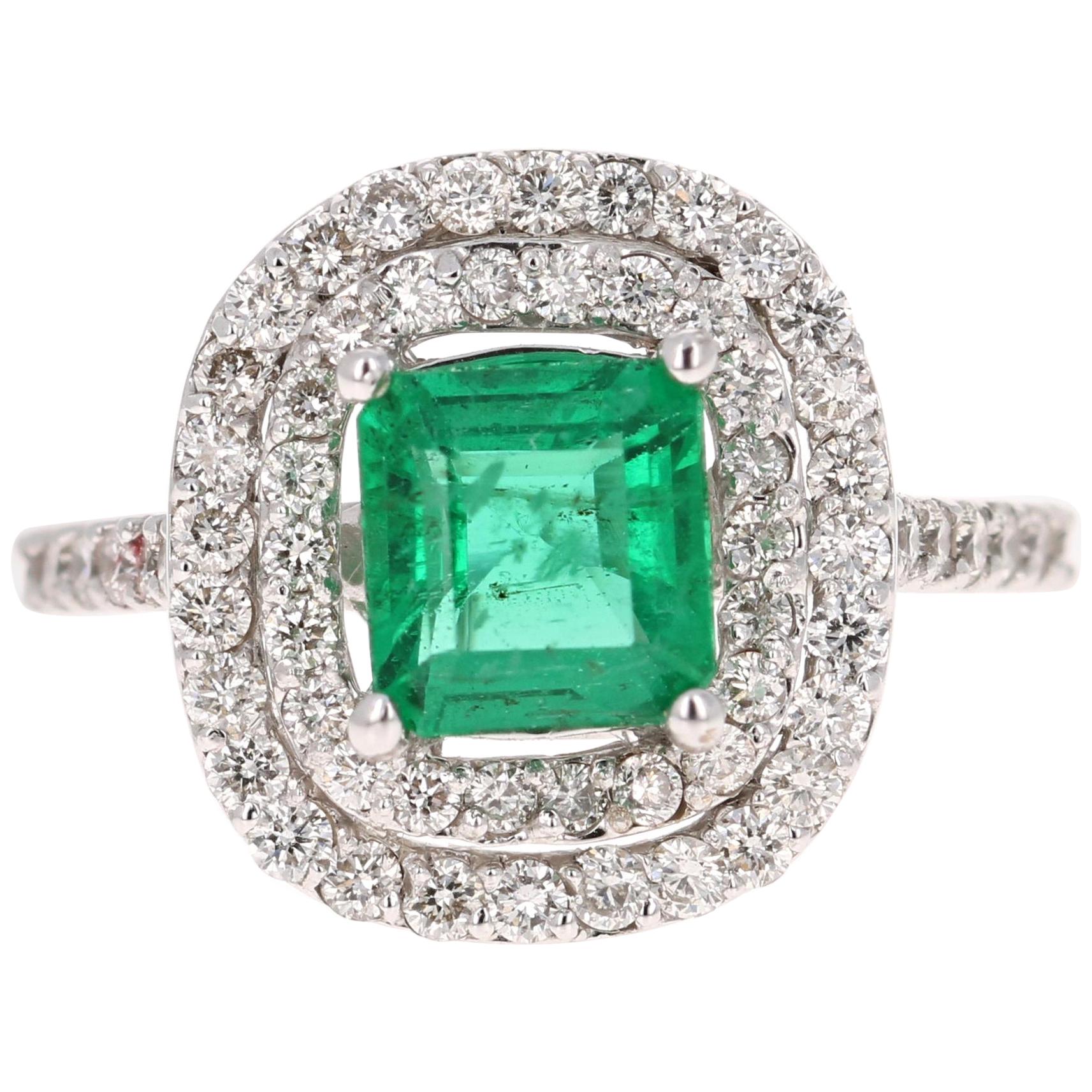 2.37 Carat Emerald Diamond 18 Karat White Gold Engagement GIA Certified Ring