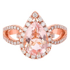 Sunita Nahata 2.37 Carat Morganite and Diamond Ring in 18Karat Rose Gold