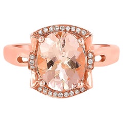 2,37 Karat Morganit und Diamantring aus 18 Karat Roségold.