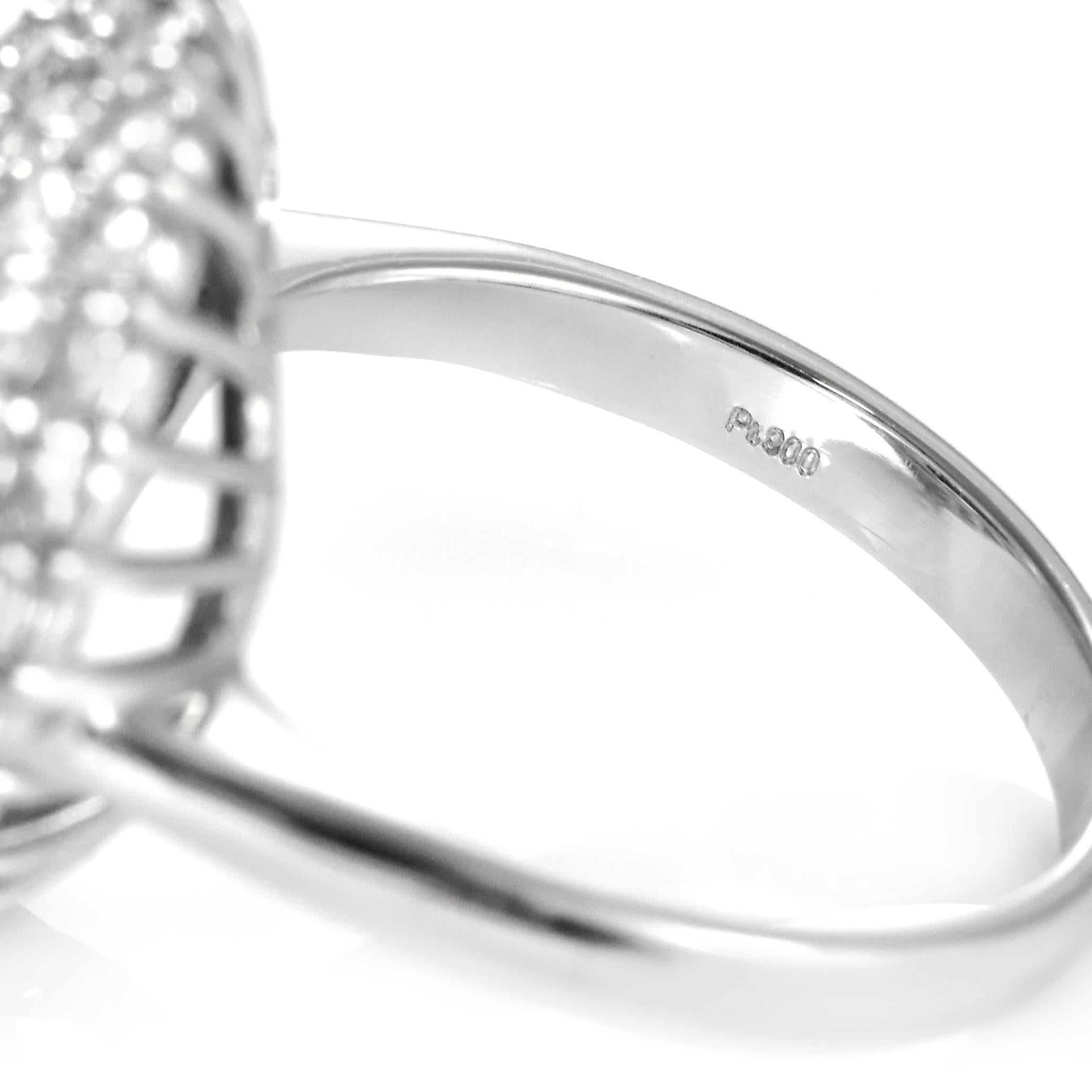 Anillo de ópalo negro australiano natural de 2.37 quilates y diamantes en platino en venta 5