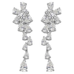 2.37 Carat SI Clarity HI Color Diamond Earrings 18 Karat White Gold Jewelry