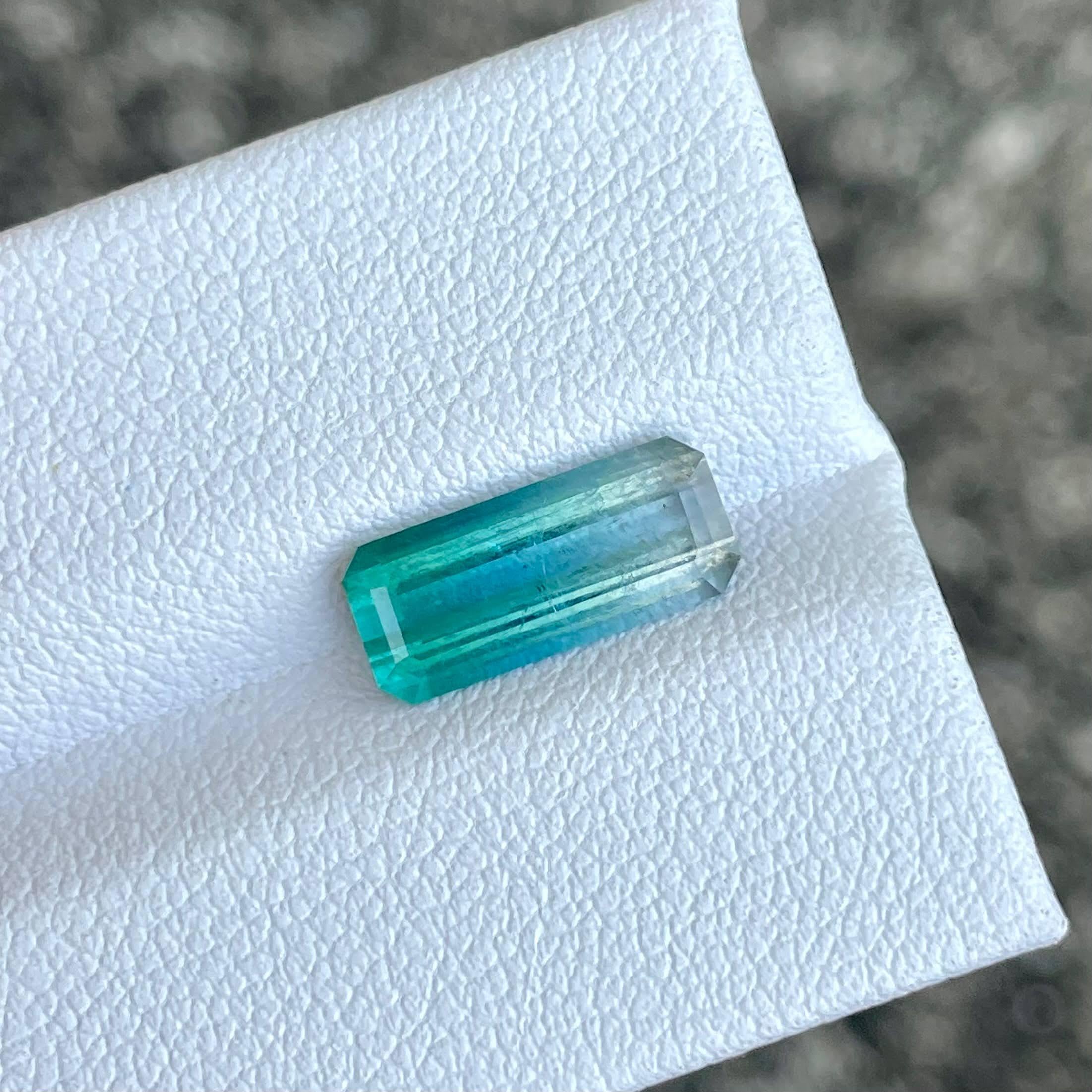 Poids 2,37 carats 
Dimensions 12.4x5.4x3.8 mm 
Traitement aucun 
Origine Afghanistan 
Clarté VS 
Forme octogonale 
Taille émeraude 



La tourmaline tricolore de 2,37 carats, méticuleusement taillée en forme d'émeraude, est un exemple frappant du