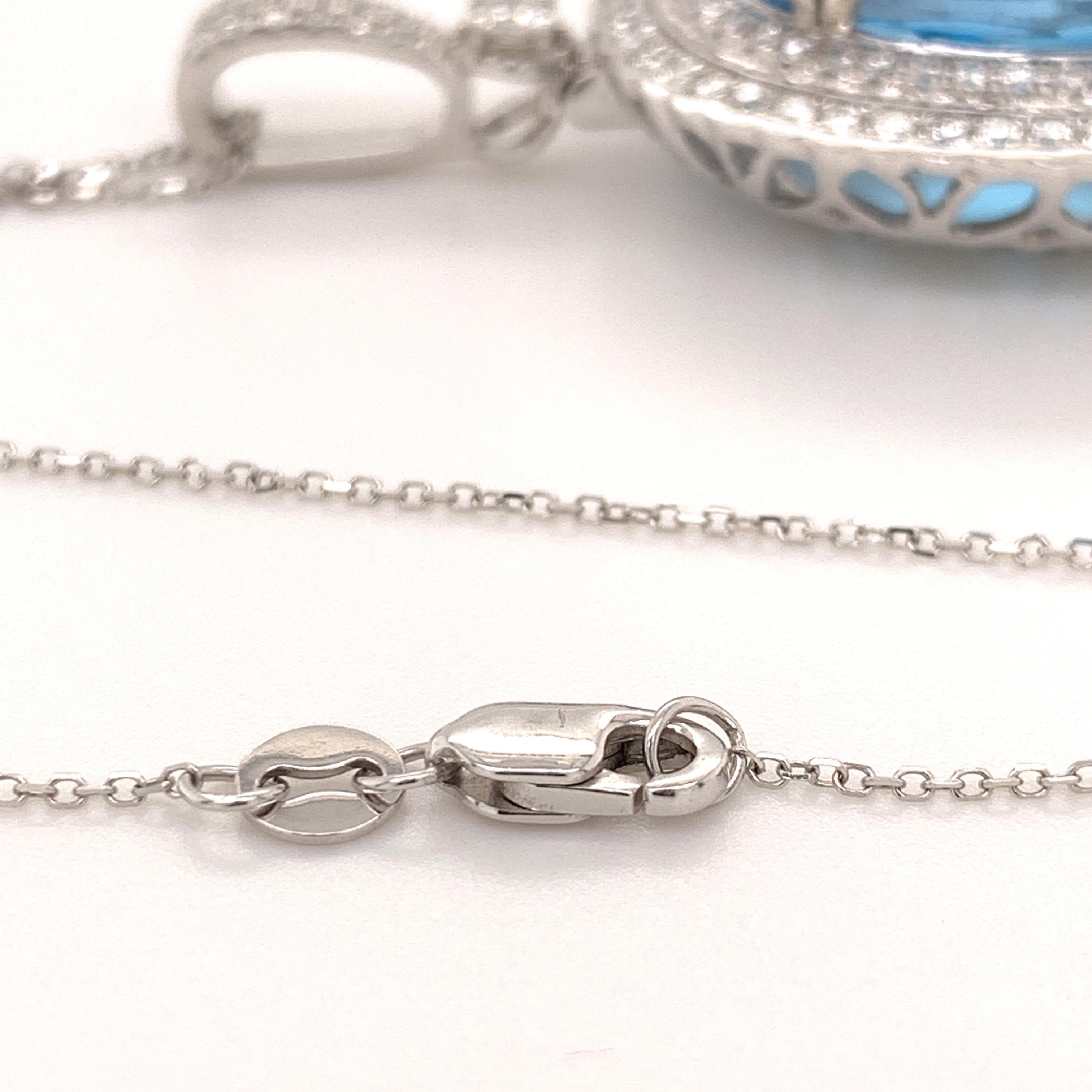 23.71 Carat Topaz Diamond Pendant Necklace 1