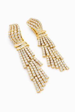 23.75 Ct. Diamond Chandelier Earrings with F Color VS Diamonds