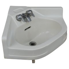 23.75 in. Crane Cornate White Corner Wall Sink