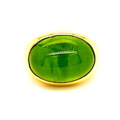 23.76 Carat Peridot Gemstone Yellow Gold Ring