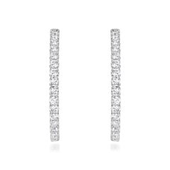 2.37ct 1 Inch Diamond Pavé Hoop Earrings