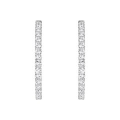 2.37ct 1 Inch Diamond Pavé Hoop Earrings