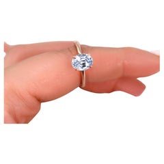 Bague solitaire ovale du Dakota en or rose 14 carats, saphirs lavande et tournesol de 2,37 carats