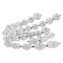 Anello Cocktail con diamante naturale SI/H HRD certificato da 2,37 carati, oro bianco 14 carati