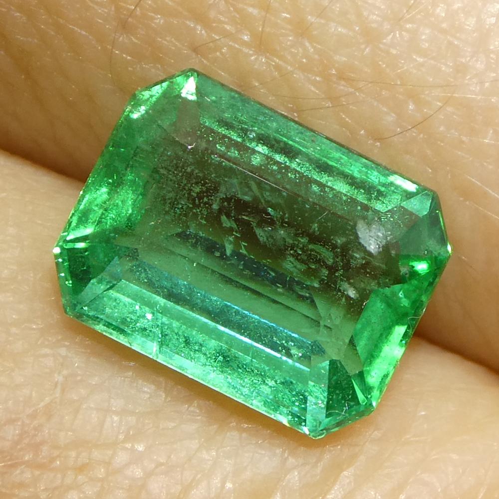 2.37ct Octagonal/Emerald Cut Green Emerald from Zambia For Sale 7