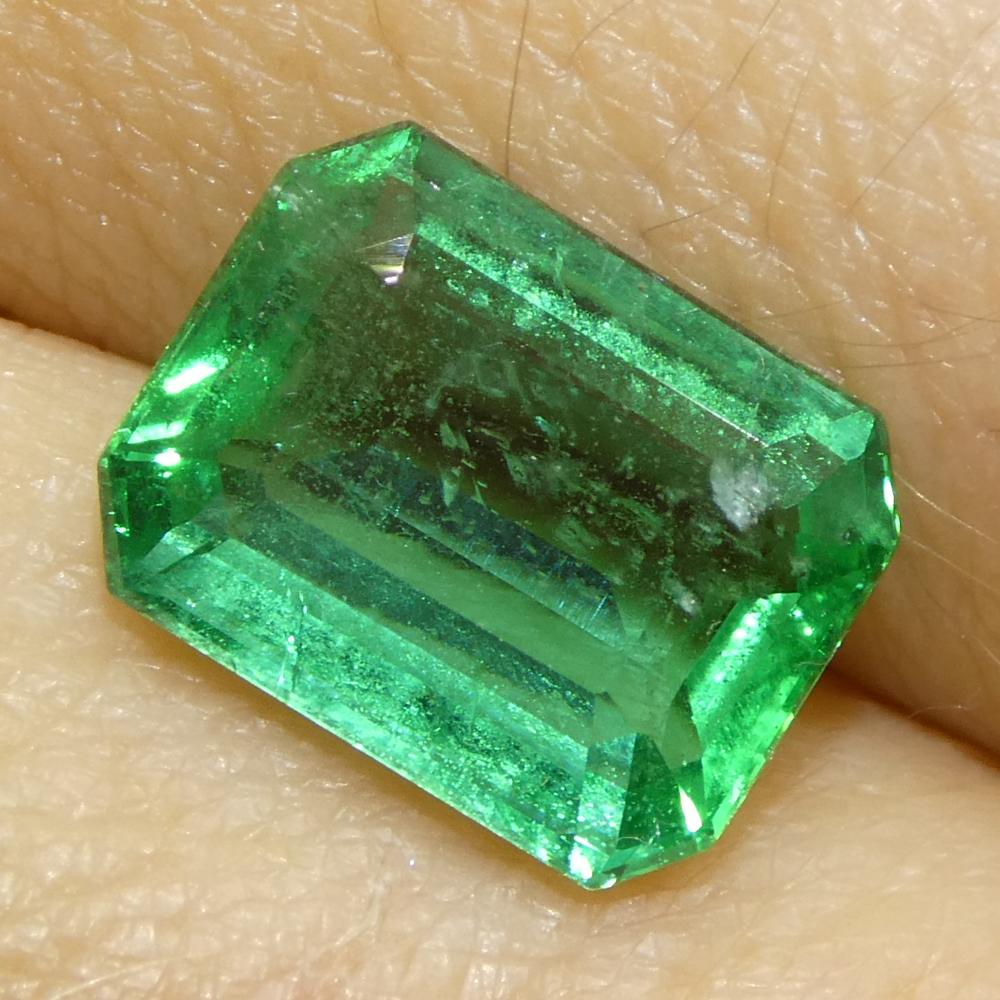 2.37ct Octagonal/Emerald Cut Green Emerald from Zambia For Sale 8