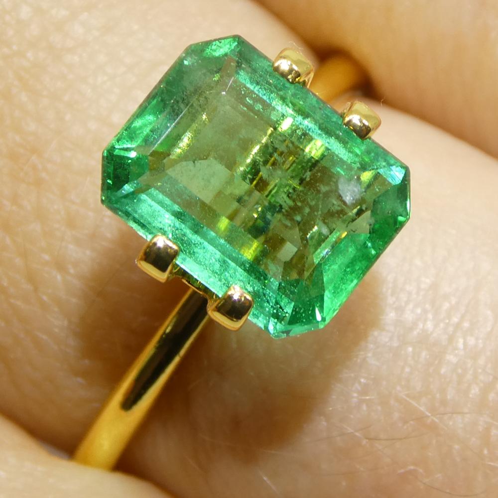 2.37ct Octagonal/Emerald Cut Green Emerald from Zambia For Sale 9