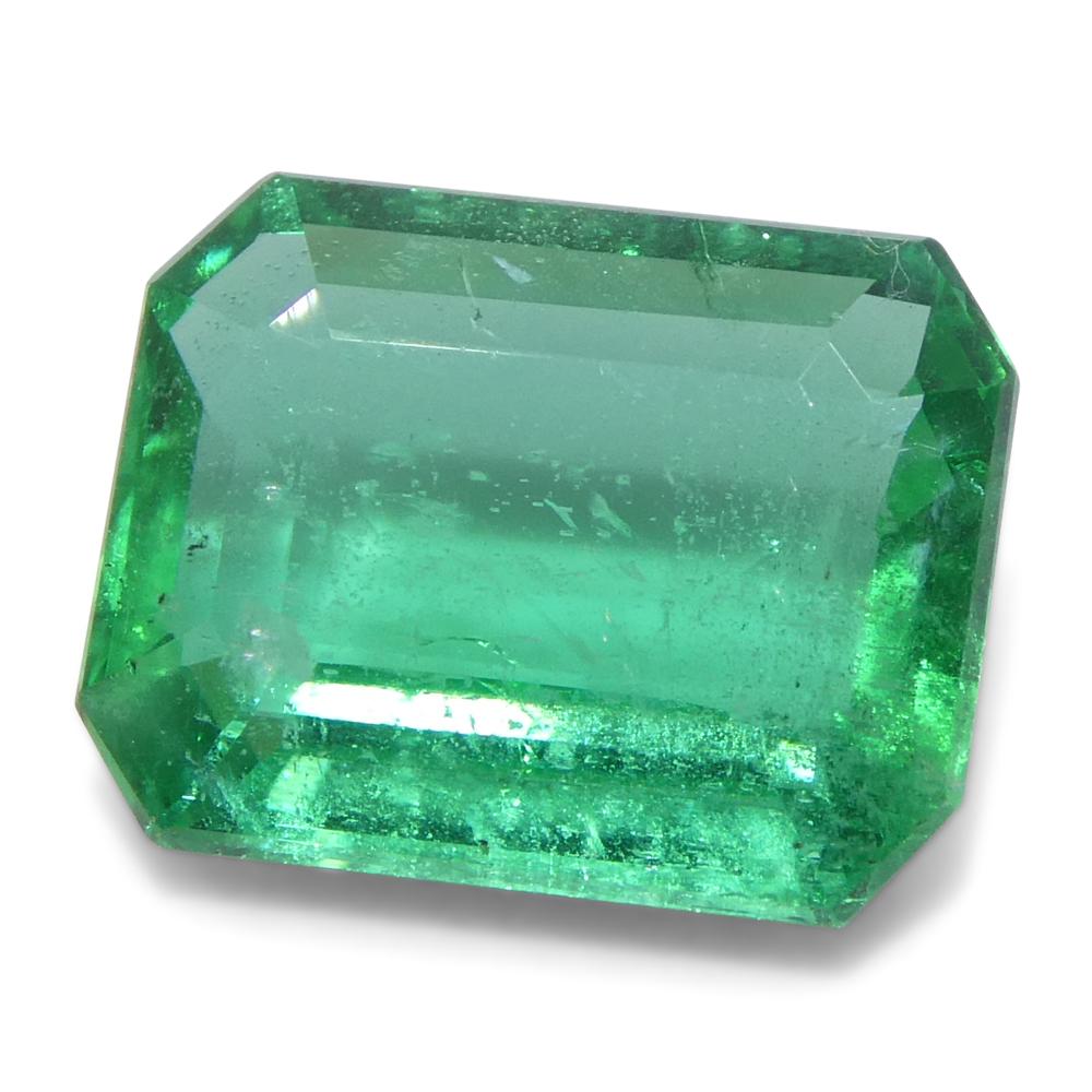 2.37ct Octagonal/Emerald Cut Green Emerald from Zambia For Sale 3