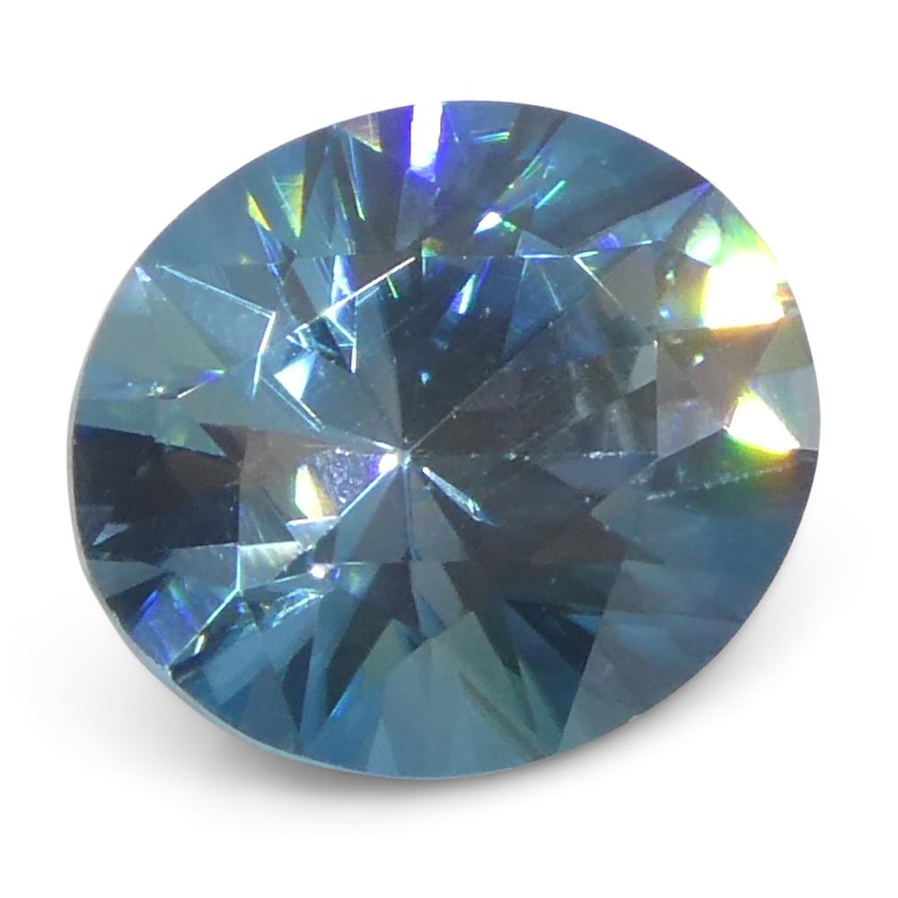 Zircone blu ovale taglio Brilliante da 2.37 carati, estratto dalla terra, proveniente dalla Cambogia in vendita 2