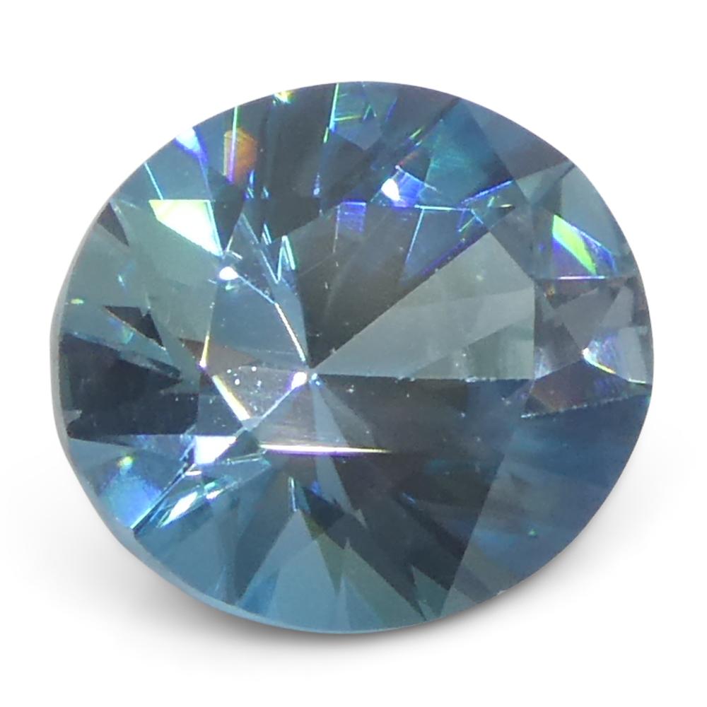 Zircone blu ovale taglio Brilliante da 2.37 carati, estratto dalla terra, proveniente dalla Cambogia in vendita 3