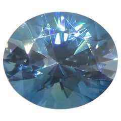 2.37ct Natural Earth Mined Oval Master Brilliant Cut Blue Zircon from Cambodia