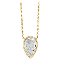 2.38 Carat Botswana Rose Cut Diamond Pendant Necklace