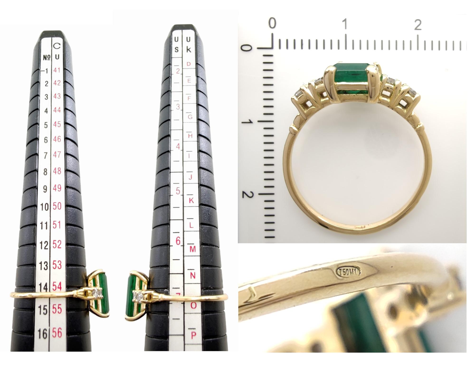 2.38 carat Natural Emerald -Diamond Ring in 18K Yellow Gold – Engagement Design 4