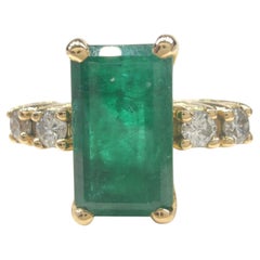 2.38 carat Natural Emerald -Diamond Ring in 18K Yellow Gold – Engagement Design