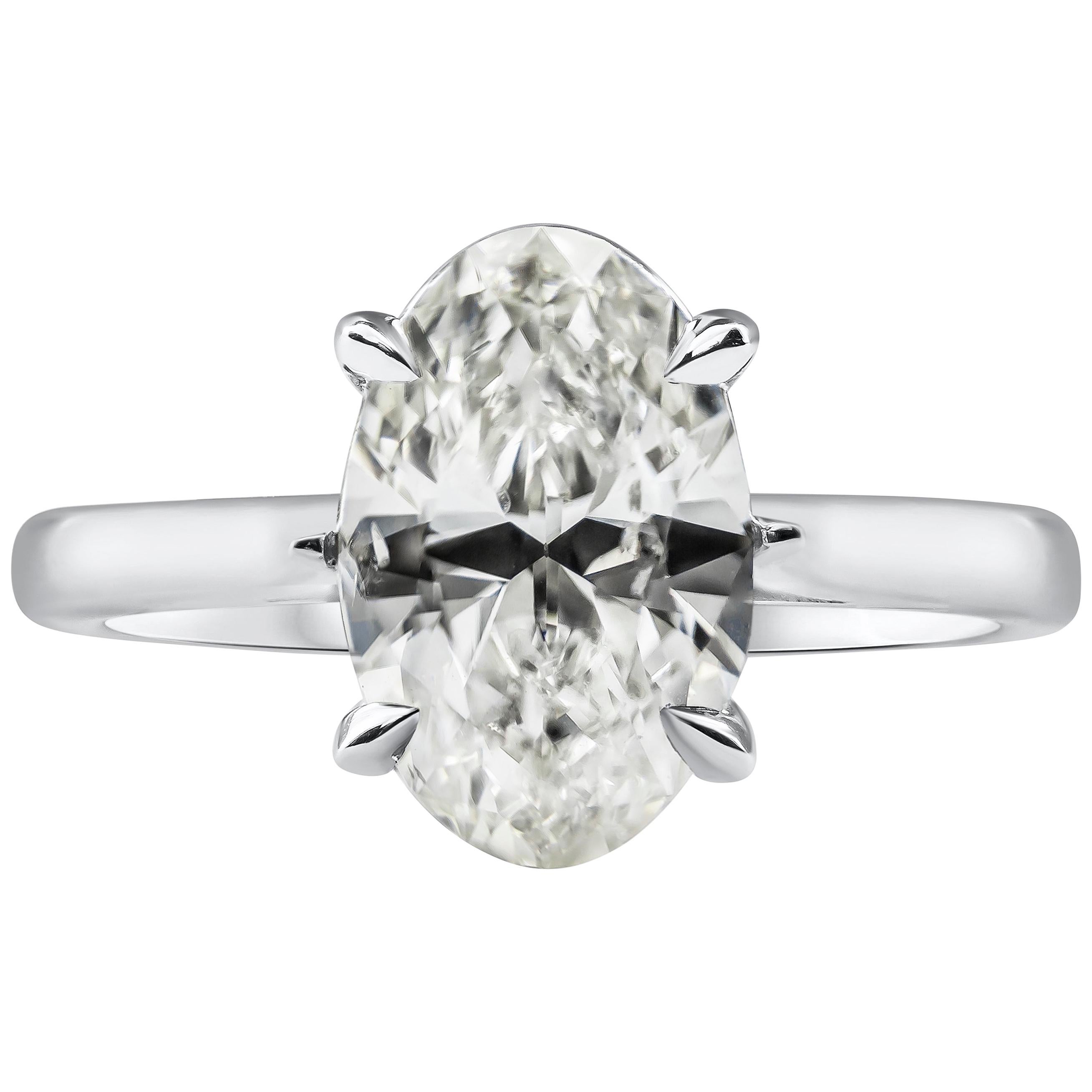 2.38 Carat Oval Cut Diamond Solitaire Engagement Ring