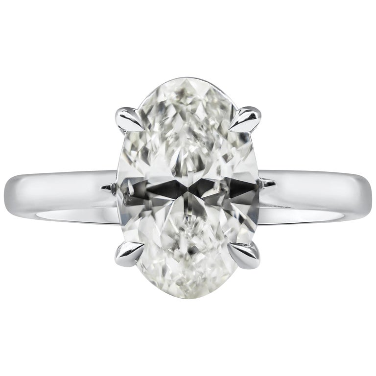 2.38 Carat Oval Cut Diamond Solitaire Engagement Ring at 1stDibs oval