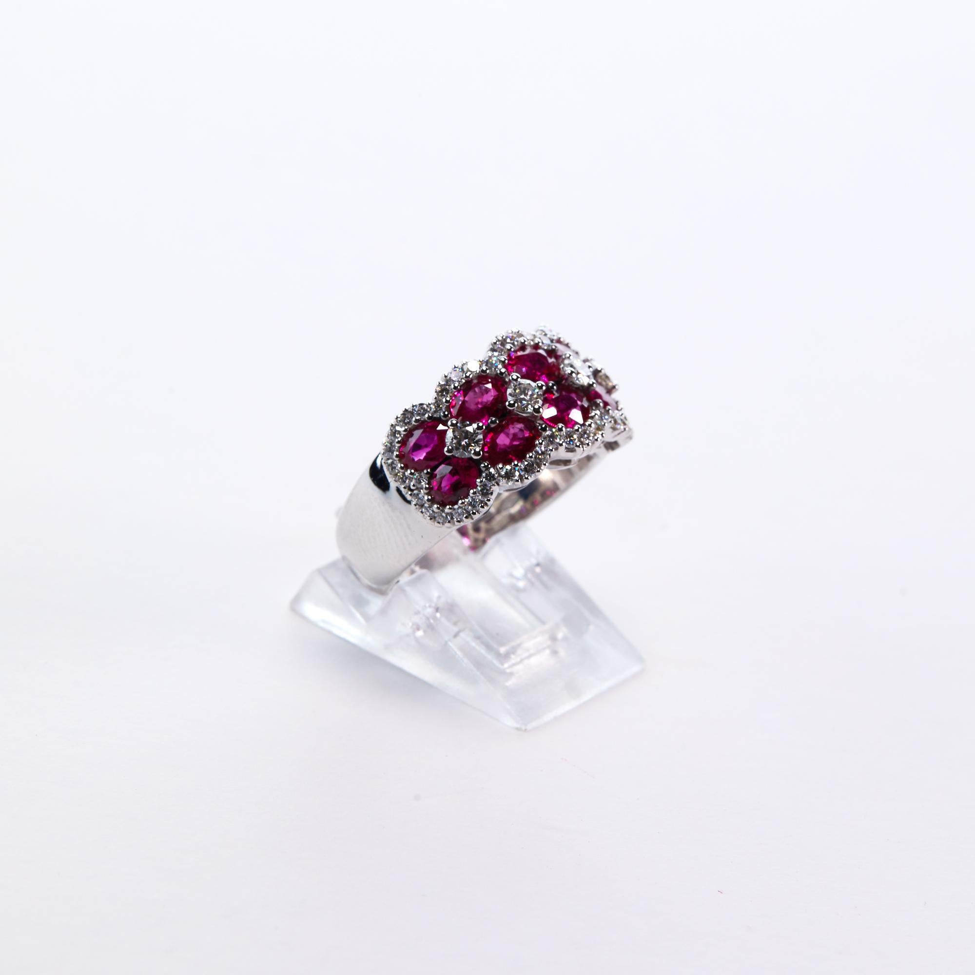 Women's 2.38 Carat Ruby and Diamond Band Ring For Sale