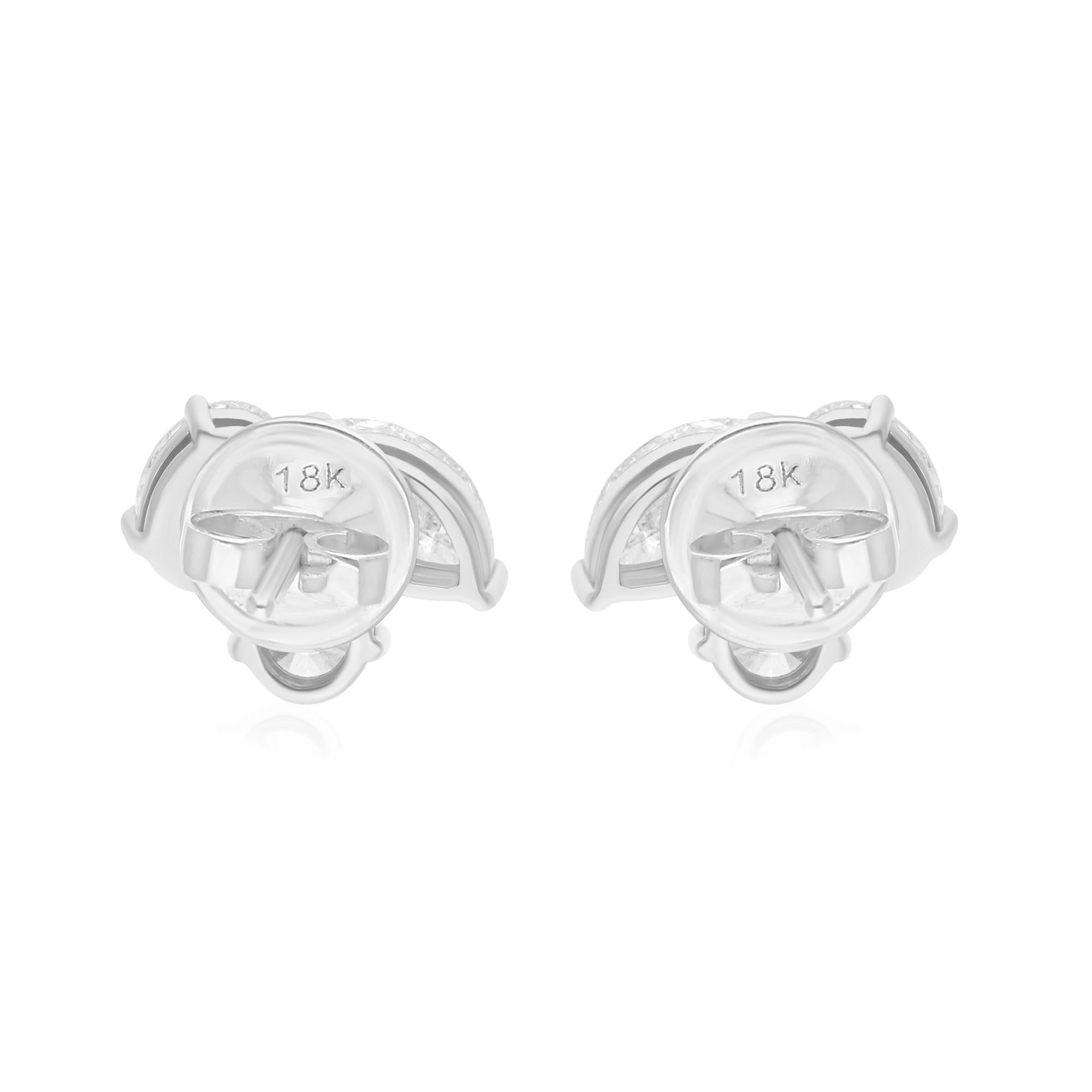 2.38 Carat SI/H Marquise Pear Oval Shape Diamond Earrings 14 Karat White Gold In New Condition For Sale In Diera, Dubai