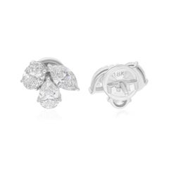 2.38 Carat SI/H Marquise Pear Oval Shape Diamond Earrings 18 Karat White Gold