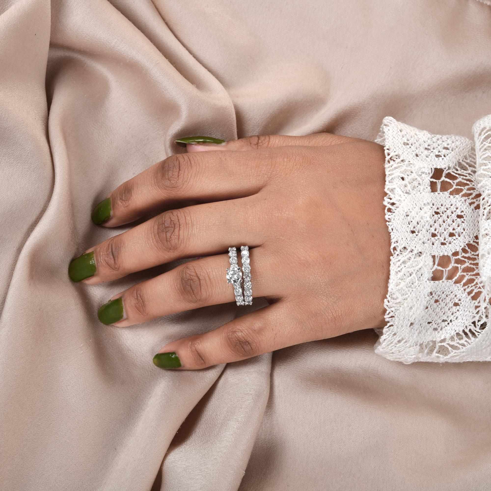 2.38 Carat SI/HI Diamond Round Cut Wedding Engagement White Gold Ring Set Neuf - En vente à Diera, Dubai