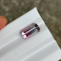 2.38 carats Bi Color Tourmaline Stone Emerald Cut African Gemstone