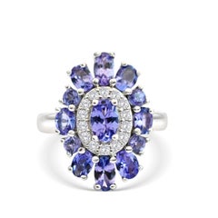 Oval Cut Tanzanite Fashion Ring In 925 Solid Sterling Silver (5x3) Gift For Wife