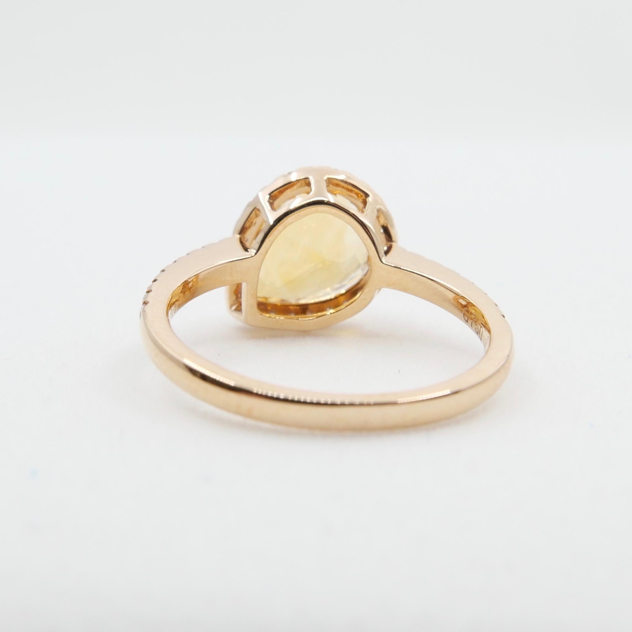 2.38 Carat Citrine and Diamond Cocktail Ring Set in Rose Gold For Sale 7