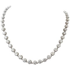 Vintage 23.80 Carat Diamond Platinum Riviere Necklace