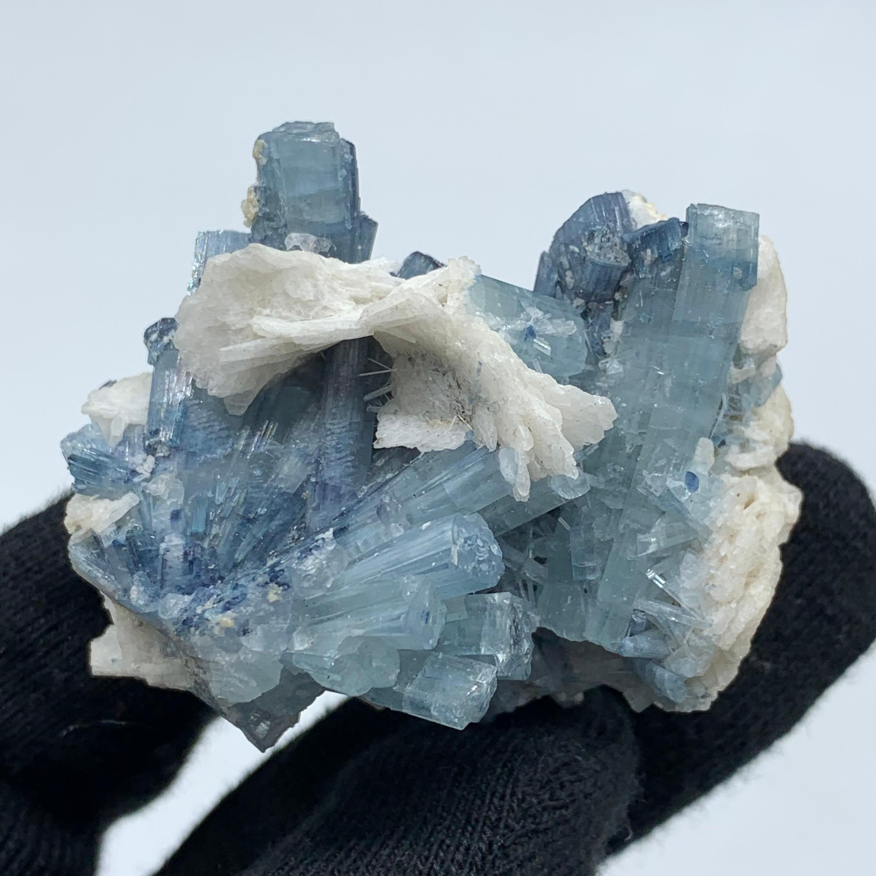 238.25 Carat Blue Tourmaline Crystal Cluster From Kunar, Afghanistan  For Sale 3