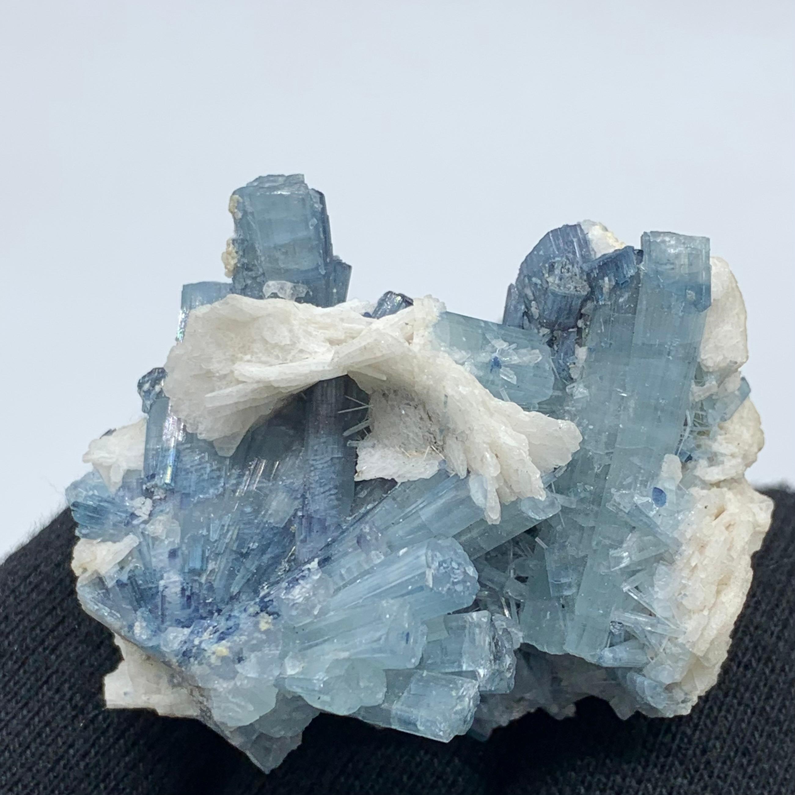 238.25 Carat Blue Tourmaline Crystal Cluster From Kunar, Afghanistan  For Sale 4