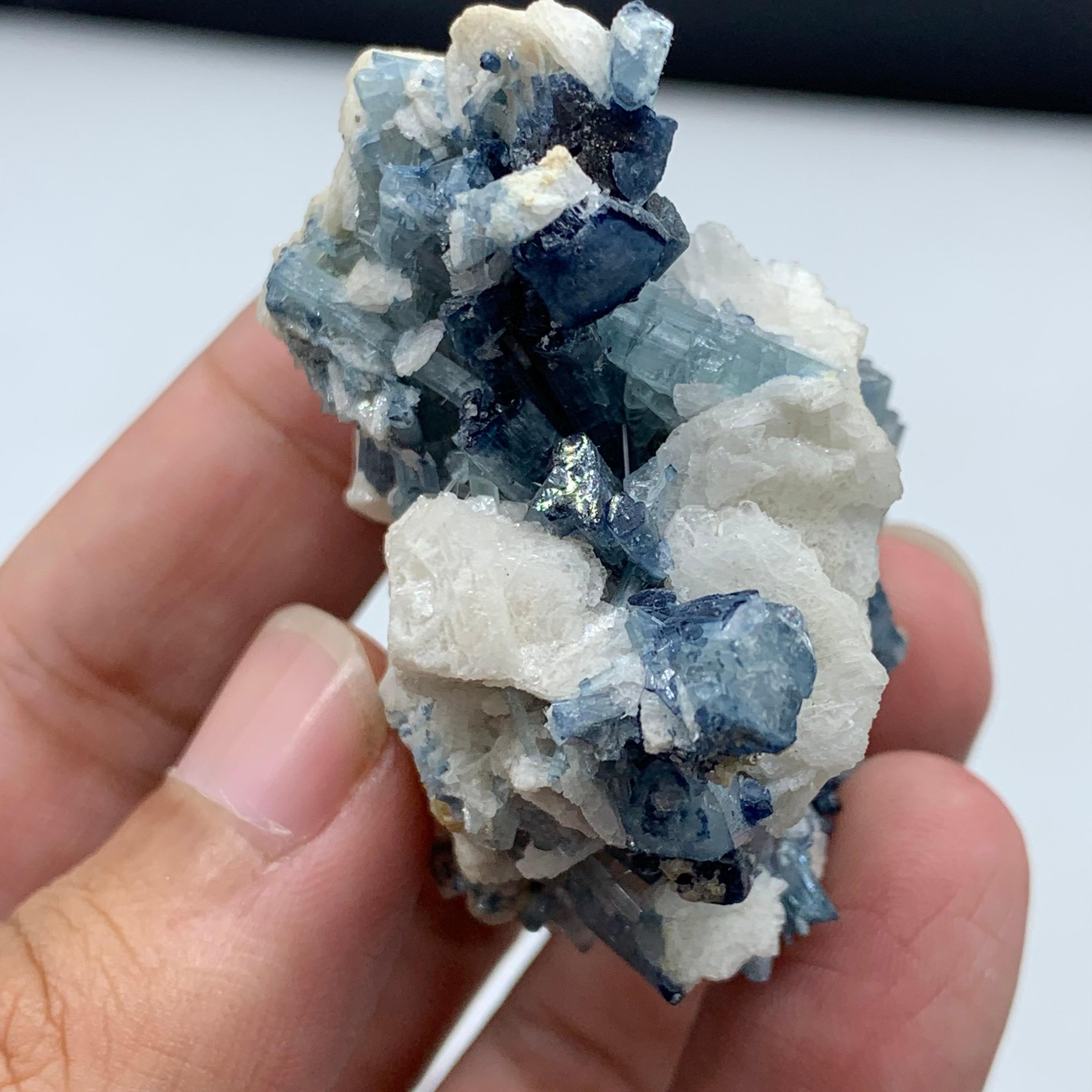238.25 Carat Blue Tourmaline Crystal Cluster From Kunar, Afghanistan  For Sale 6
