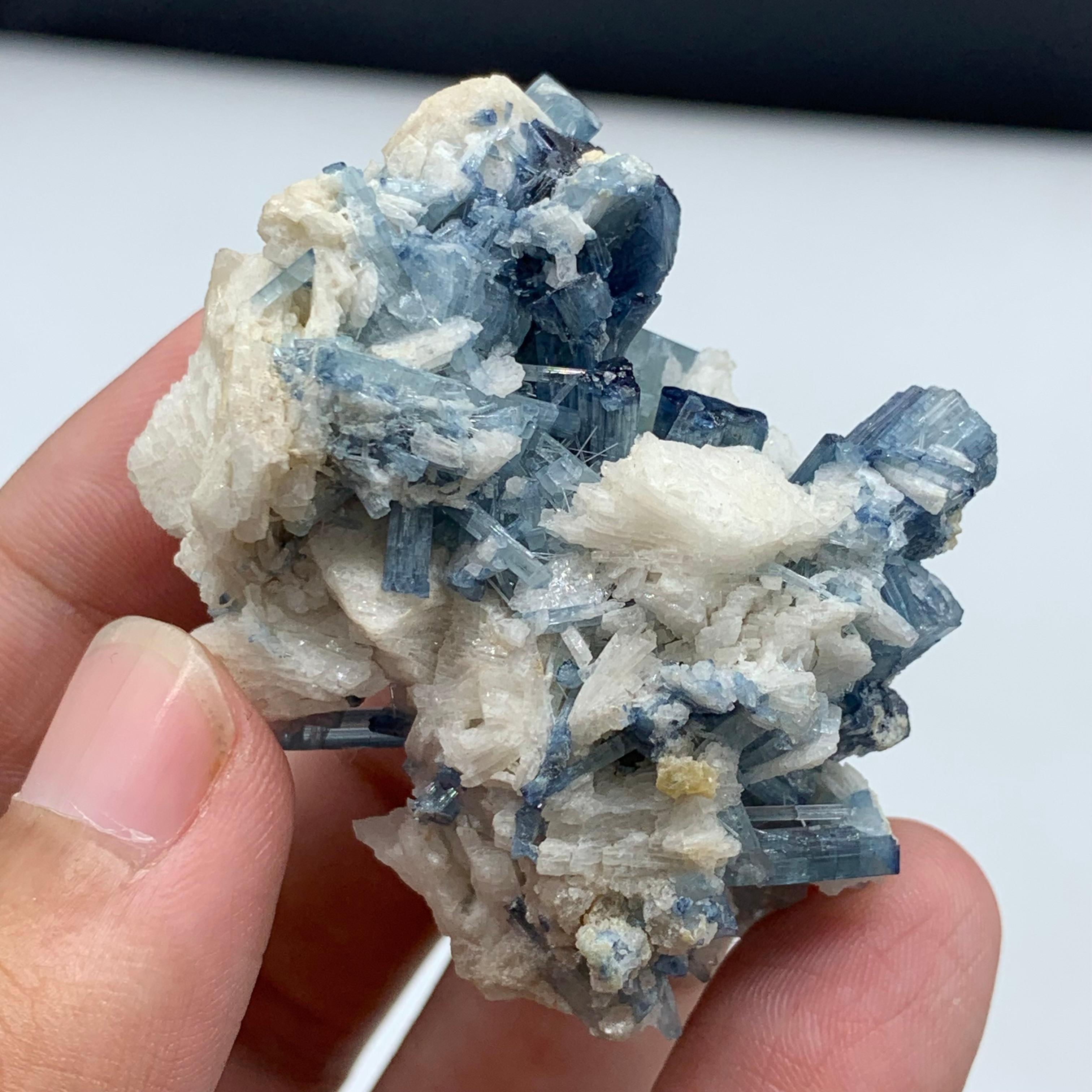 238.25 Carat Blue Tourmaline Crystal Cluster From Kunar, Afghanistan  For Sale 7