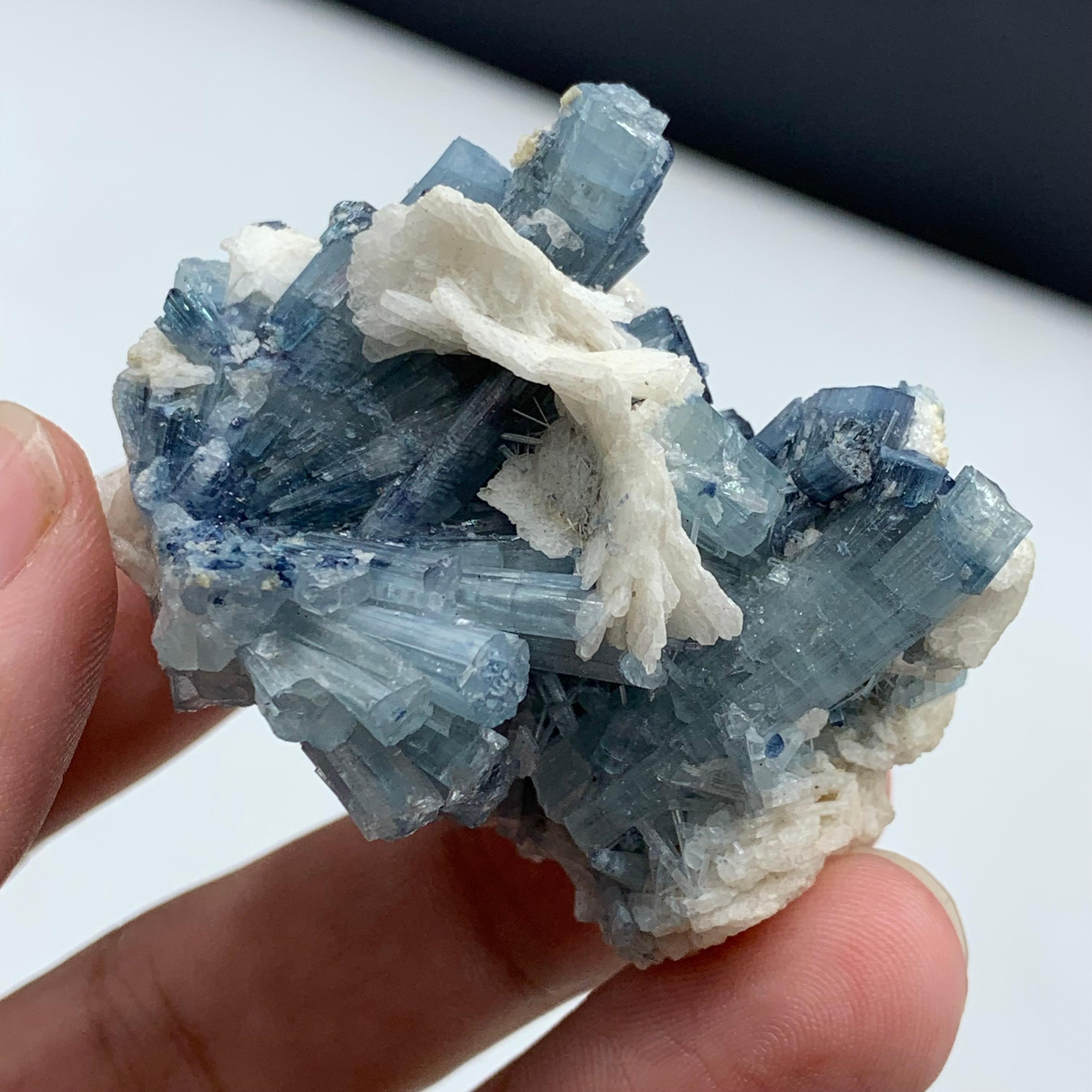238.25 Carat Blue Tourmaline Crystal Cluster From Kunar, Afghanistan  For Sale 8