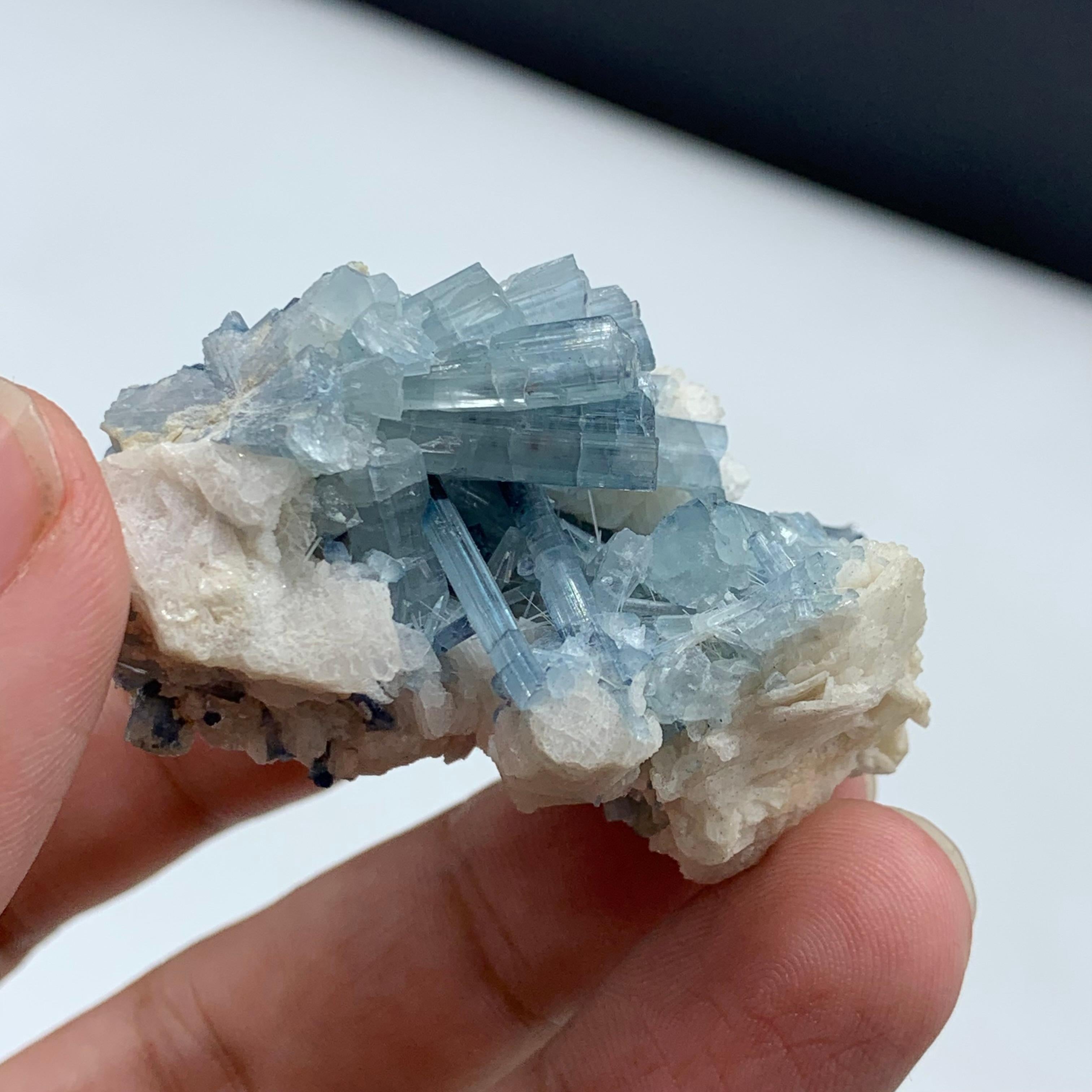 238.25 Carat Blue Tourmaline Crystal Cluster From Kunar, Afghanistan  For Sale 9
