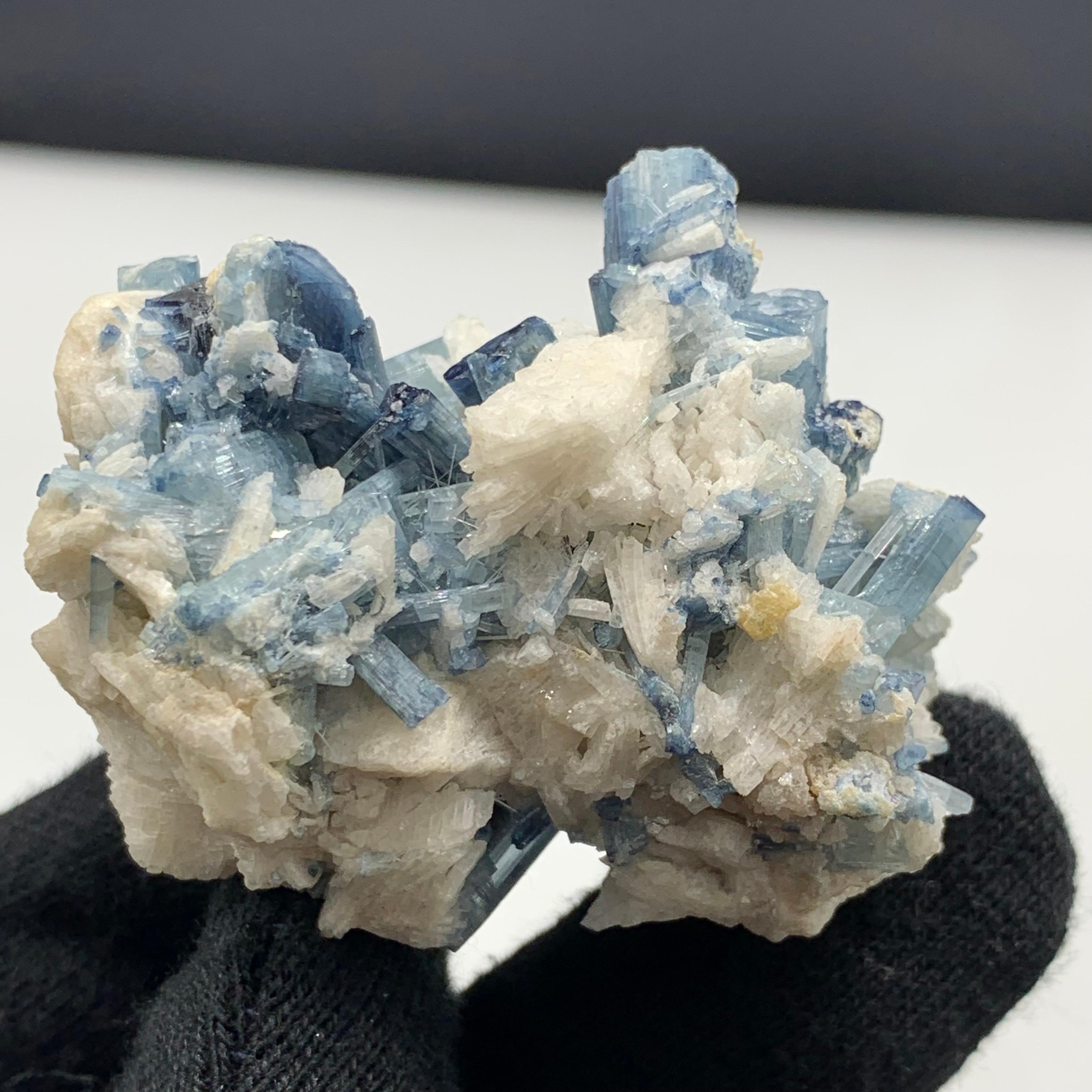 Rock Crystal 238.25 Carat Blue Tourmaline Crystal Cluster From Kunar, Afghanistan  For Sale