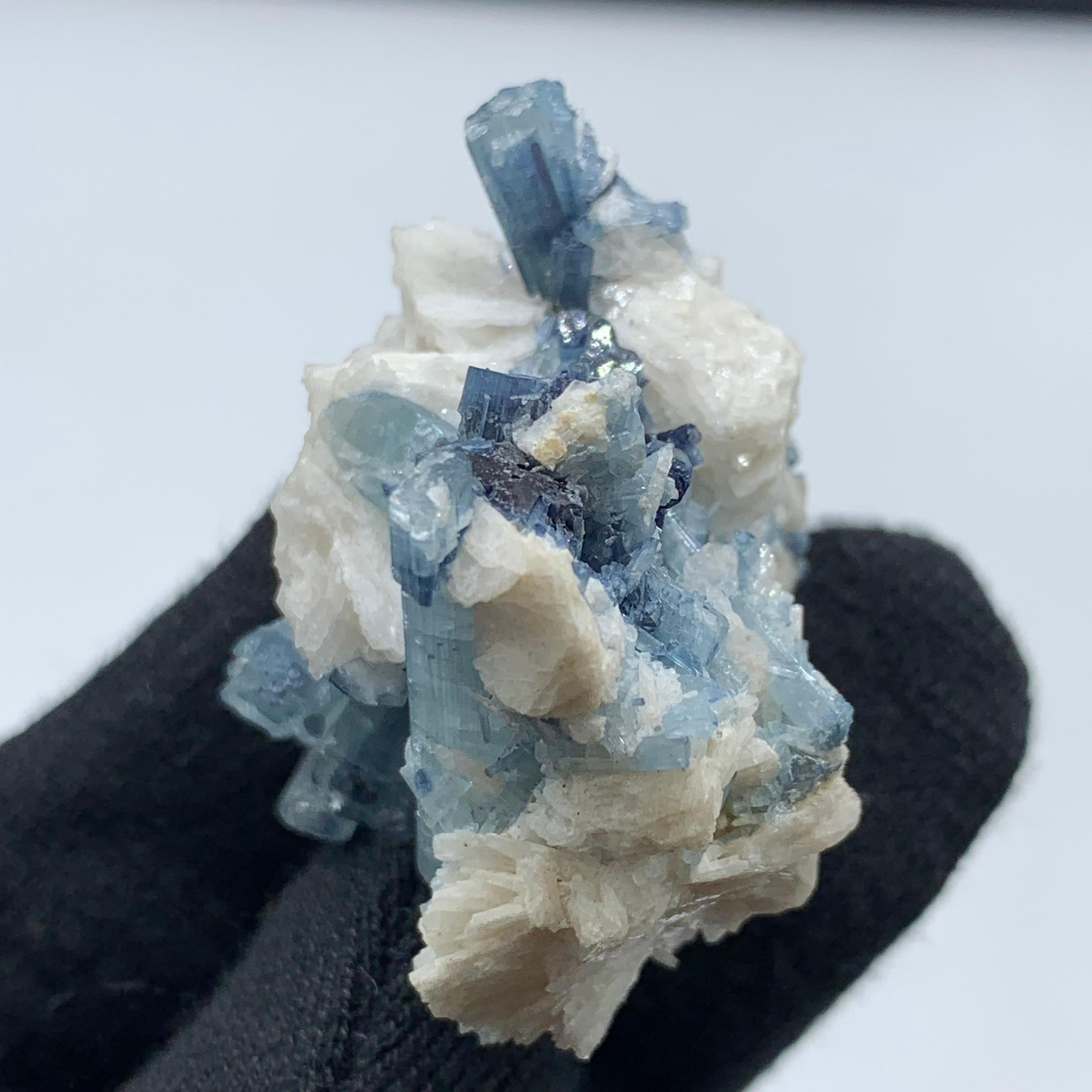 238.25 Carat Blue Tourmaline Crystal Cluster From Kunar, Afghanistan  For Sale 1