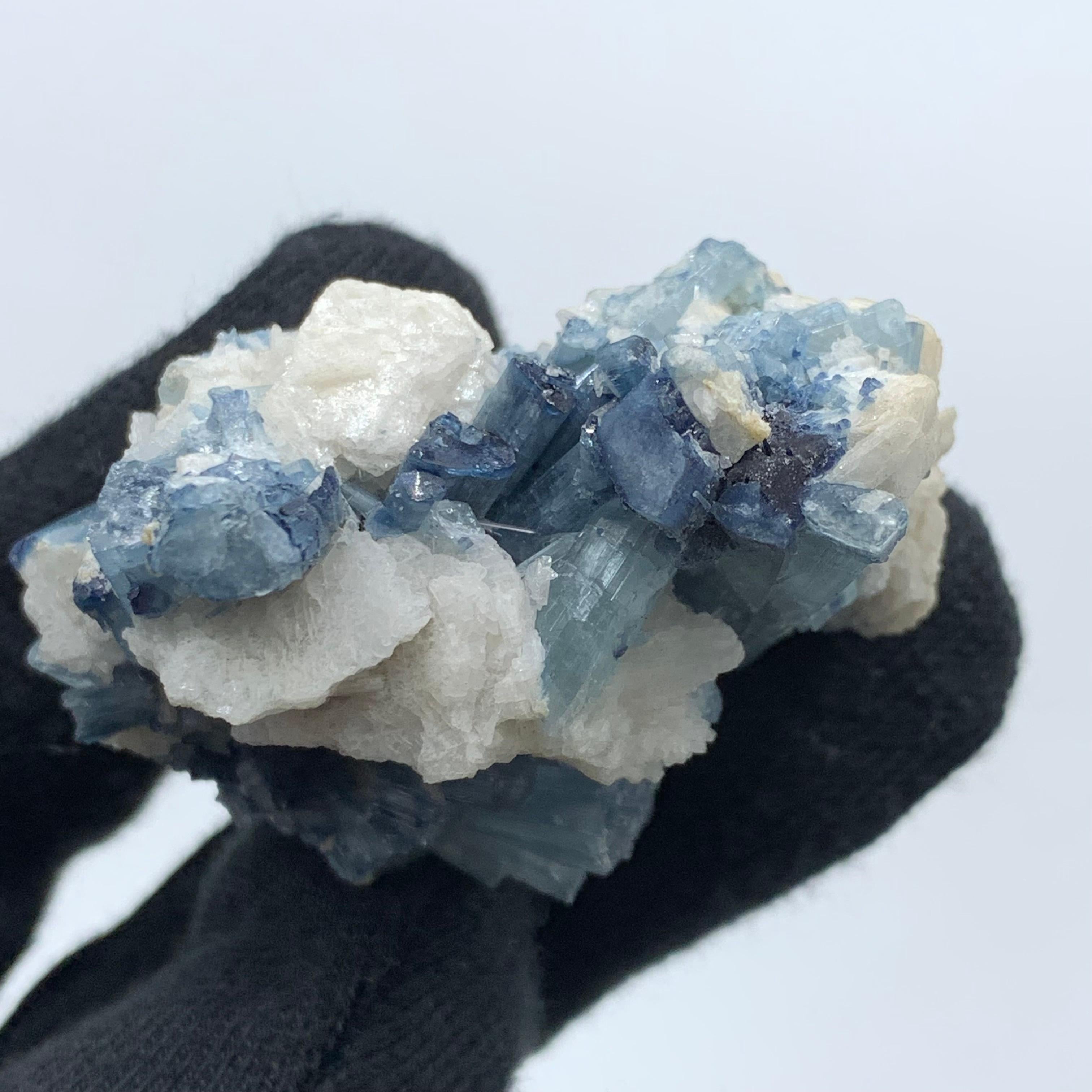 238.25 Carat Blue Tourmaline Crystal Cluster From Kunar, Afghanistan  For Sale 2