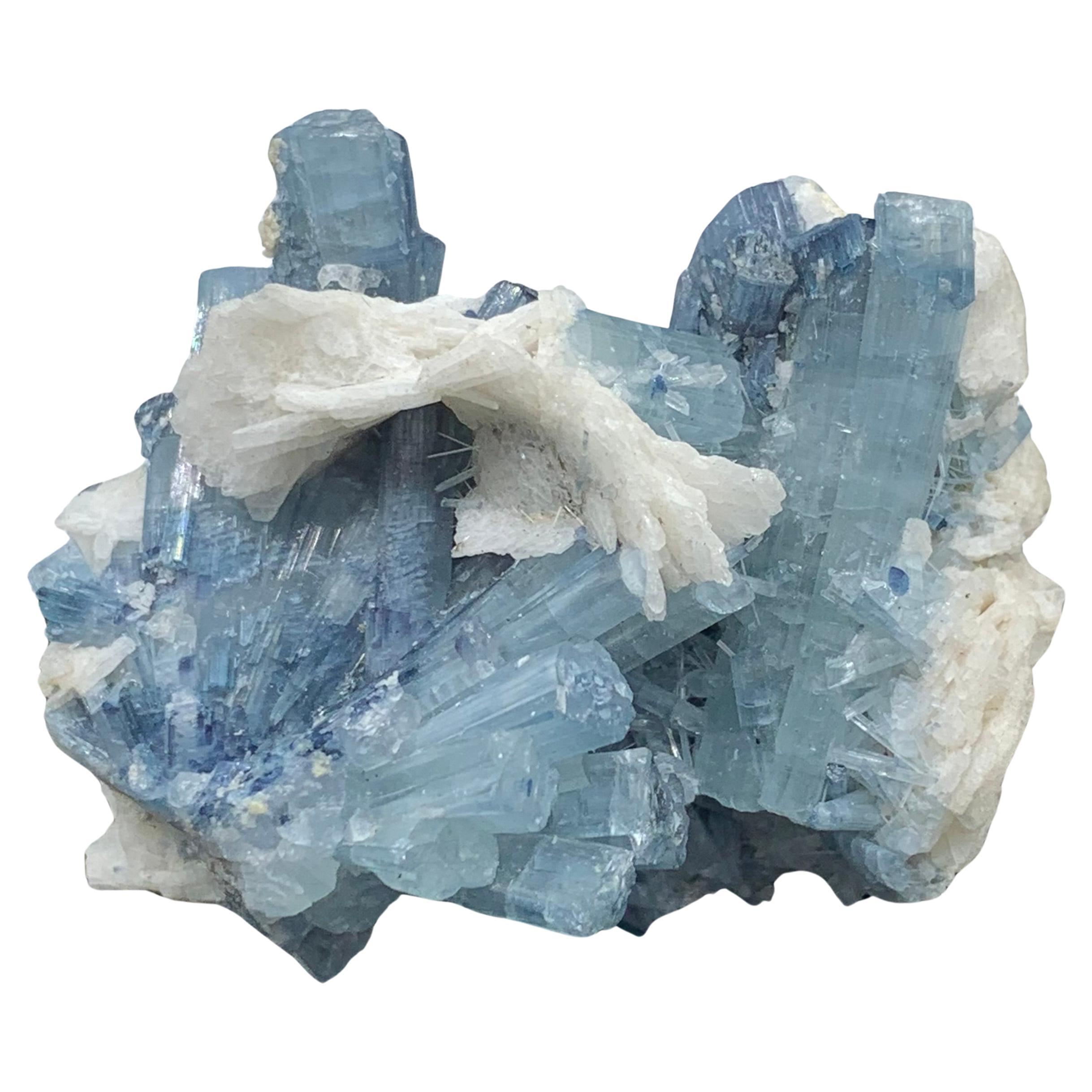 238.25 Carat Blue Tourmaline Crystal Cluster From Kunar, Afghanistan  For Sale