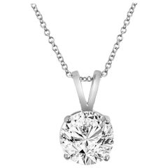 23.84 Carat Round Brilliant Cut Diamond Solitaire Pendant 18 Karat Gold