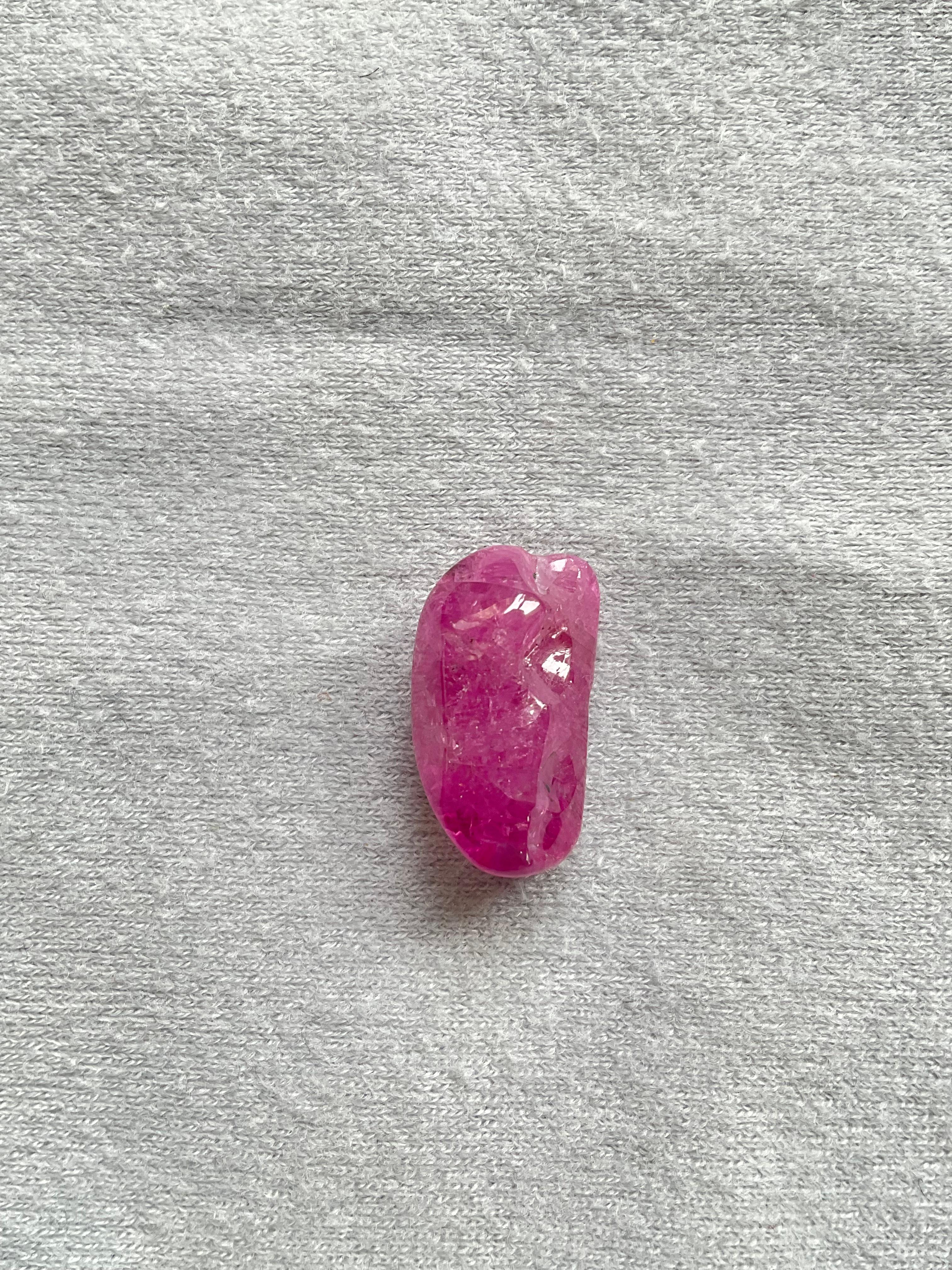 23.88 Carat Burmese Ruby Tumbled Plain No-Heat Top Fine Jewelry Natural Gemstone For Sale 2